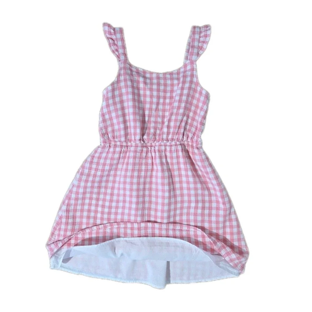 GAP Girl's Dress, Pink Gingham Cotton Sundress, Large 10/12, Cottagecore